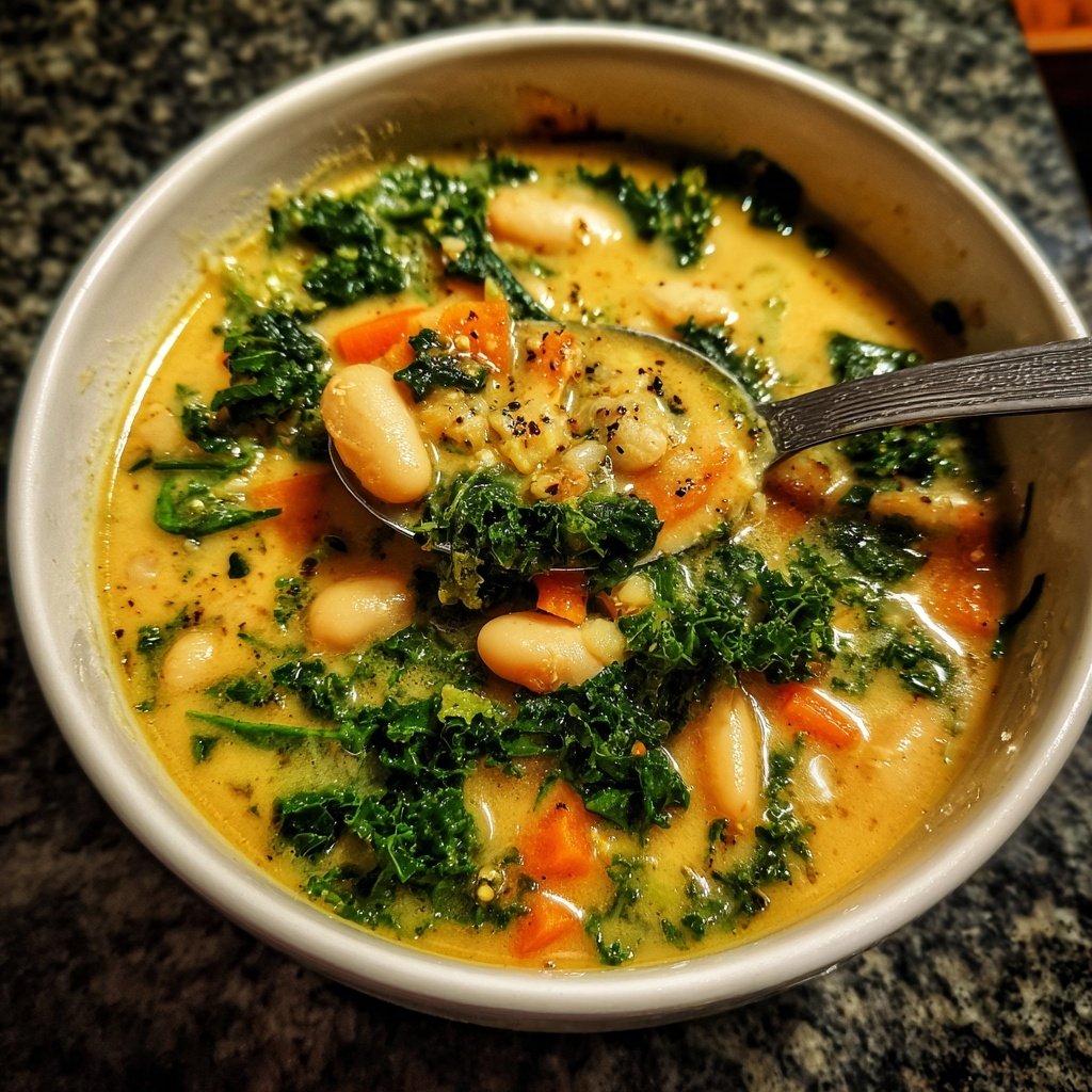 Weiße Bohnen Suppe Mit Grünkohl