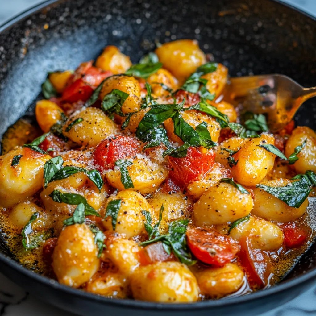 Cremige Gnocchi mit gerösteten Tomaten