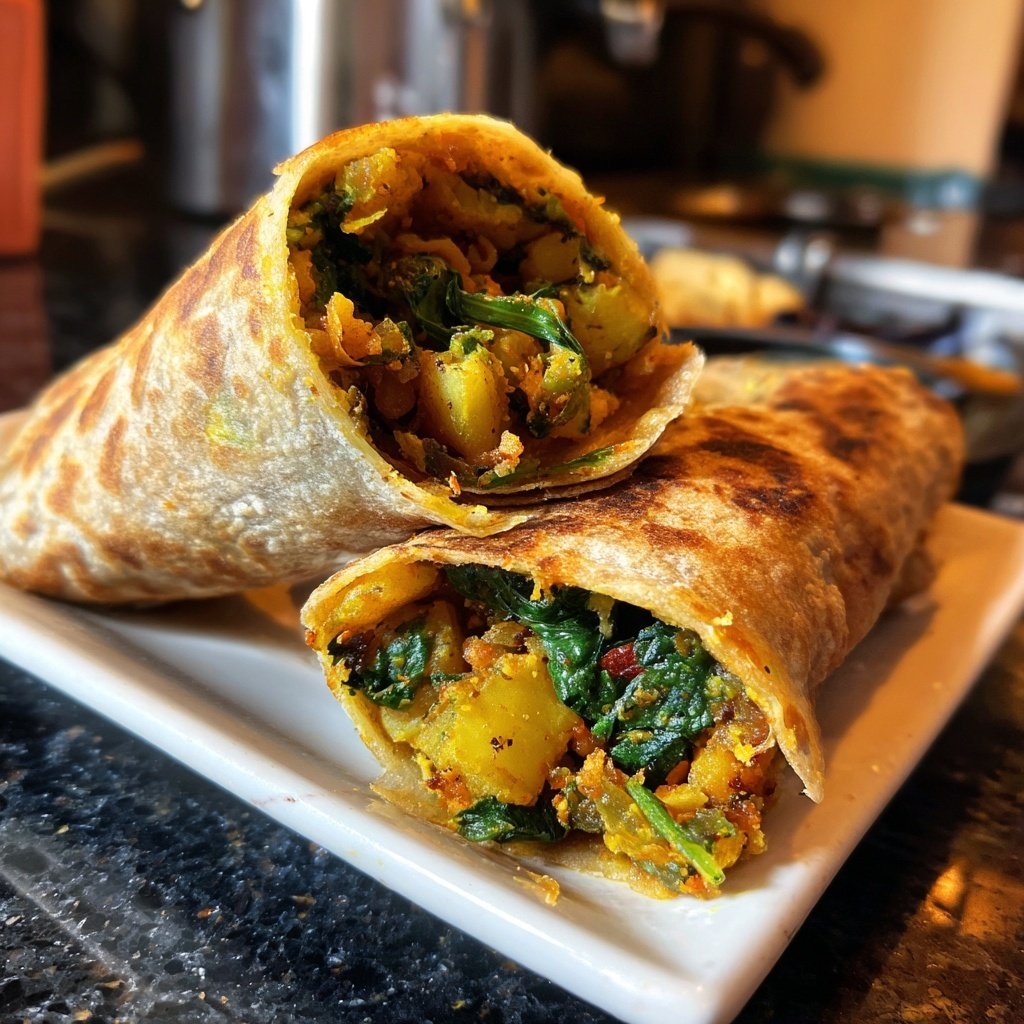 Knusprige Gemüse Pakora Wraps