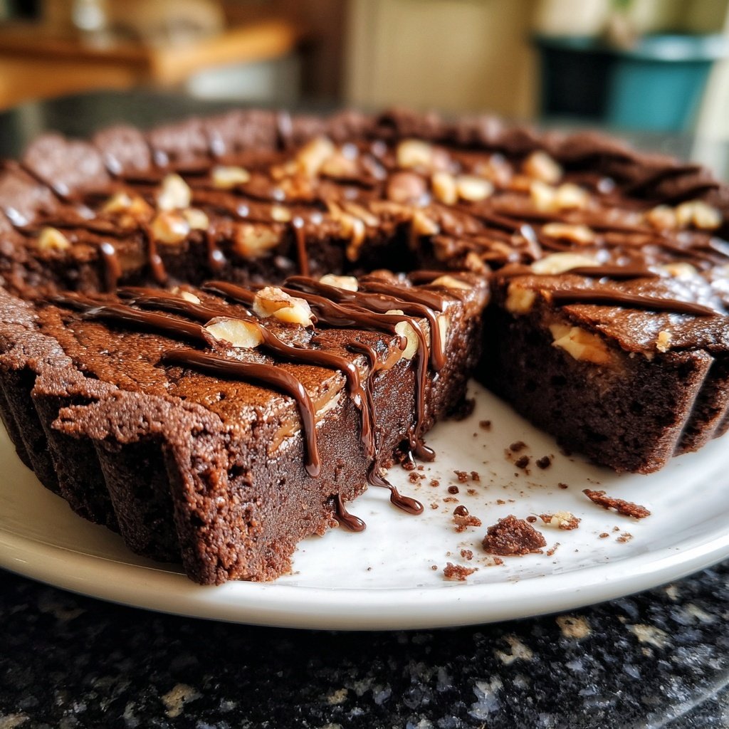 Nussige Topfen Brownie Tarte