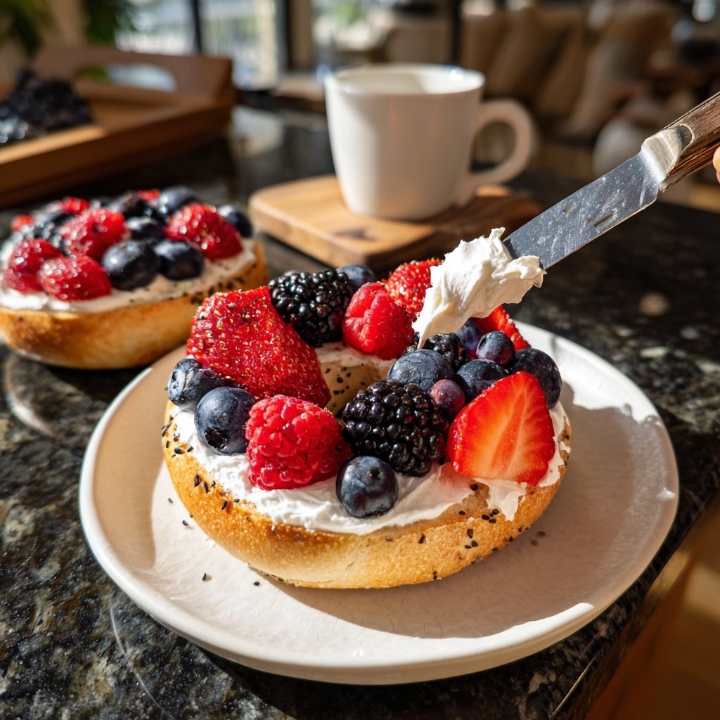 Hohes Protein Griechischer Joghurt Bagels Einfaches Rezept