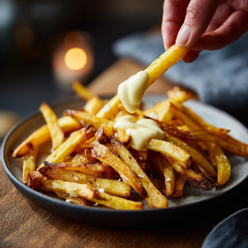 Süßkartoffel Pommes mit Aioli