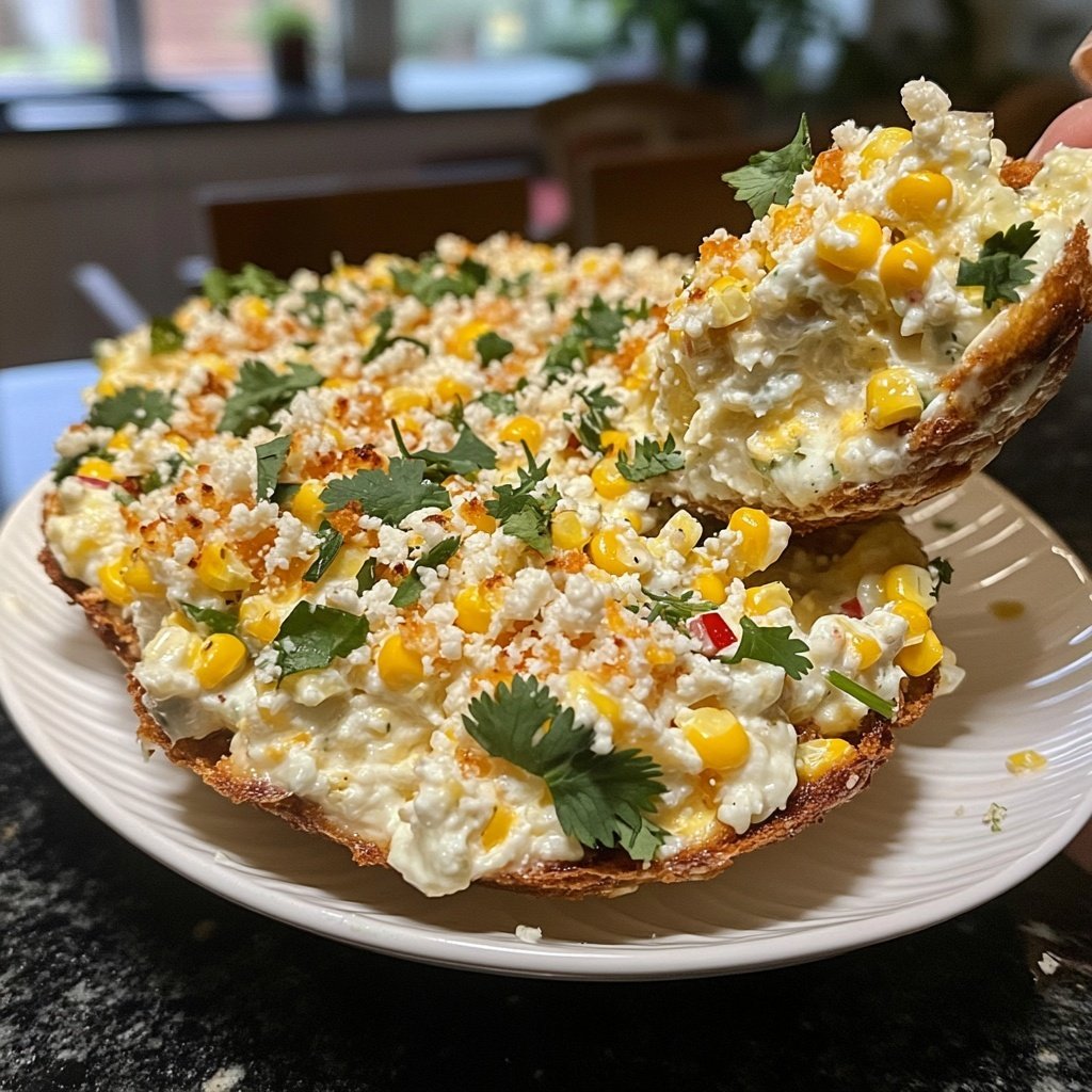 Mexikanischer Straßenmais gefüllte Eier