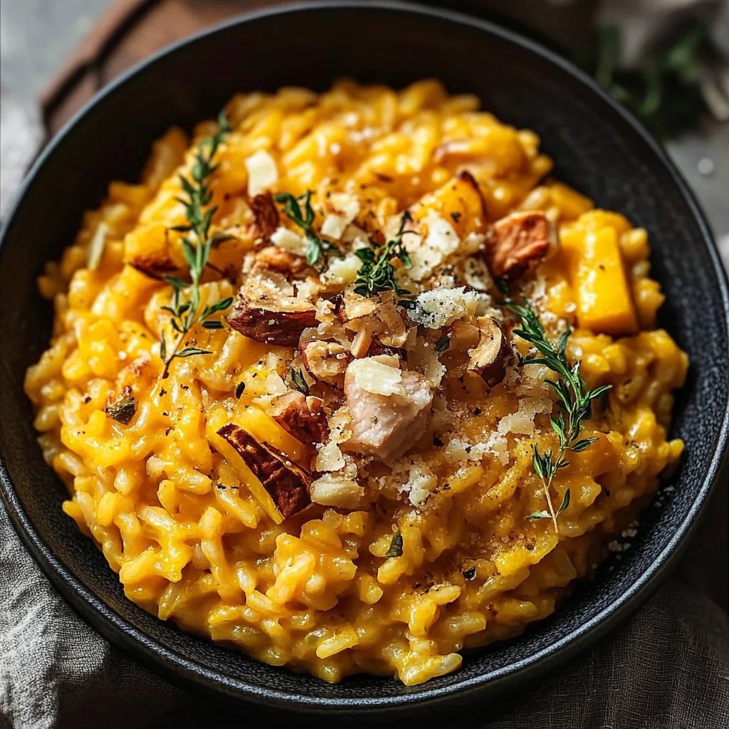 Gerösteter Butternut-Kürbis-Risotto mit Salbei und Pekannüssen