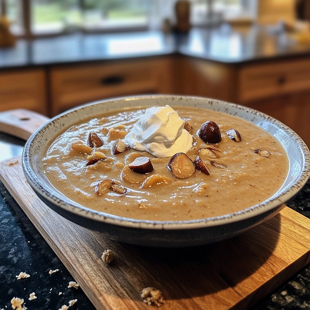 Maroni-Cremesuppe mit Sahnehaube