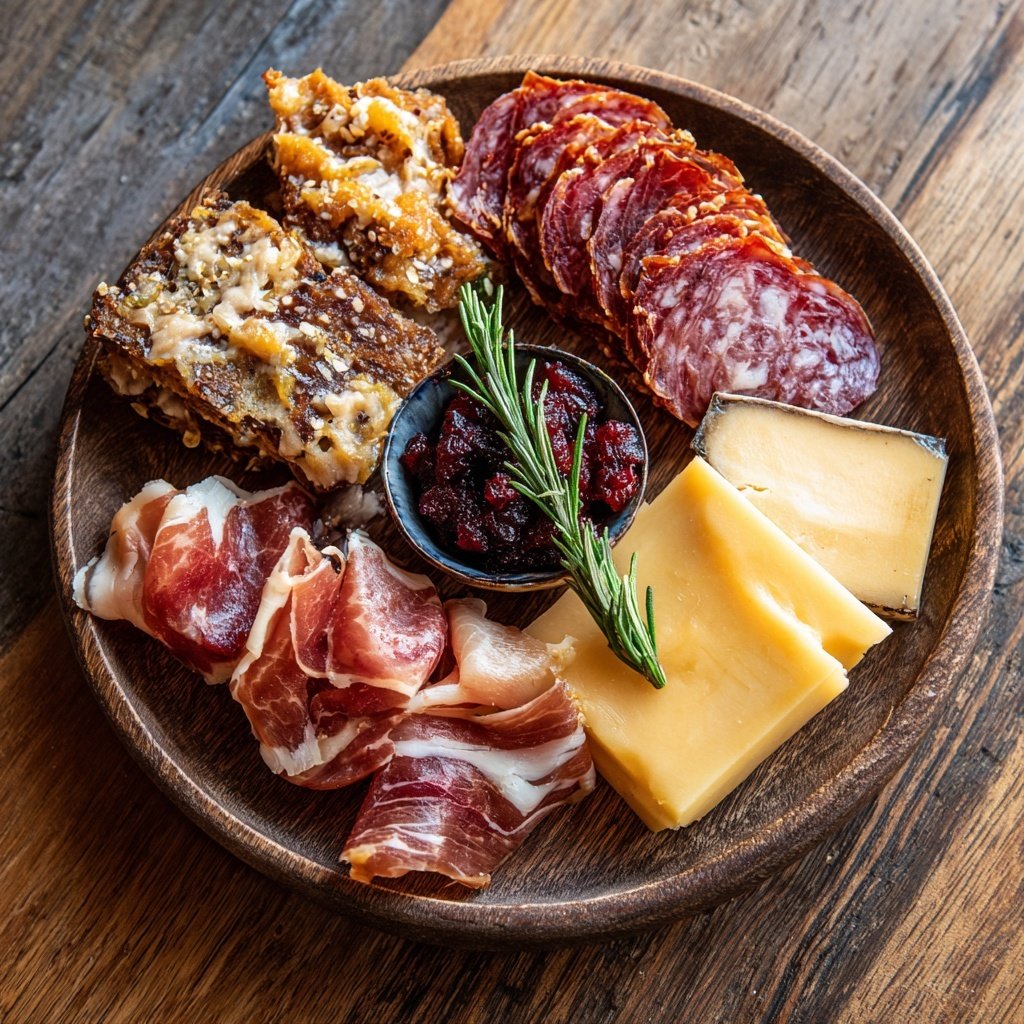 Festliches Charcuterie Board mit Fleisch