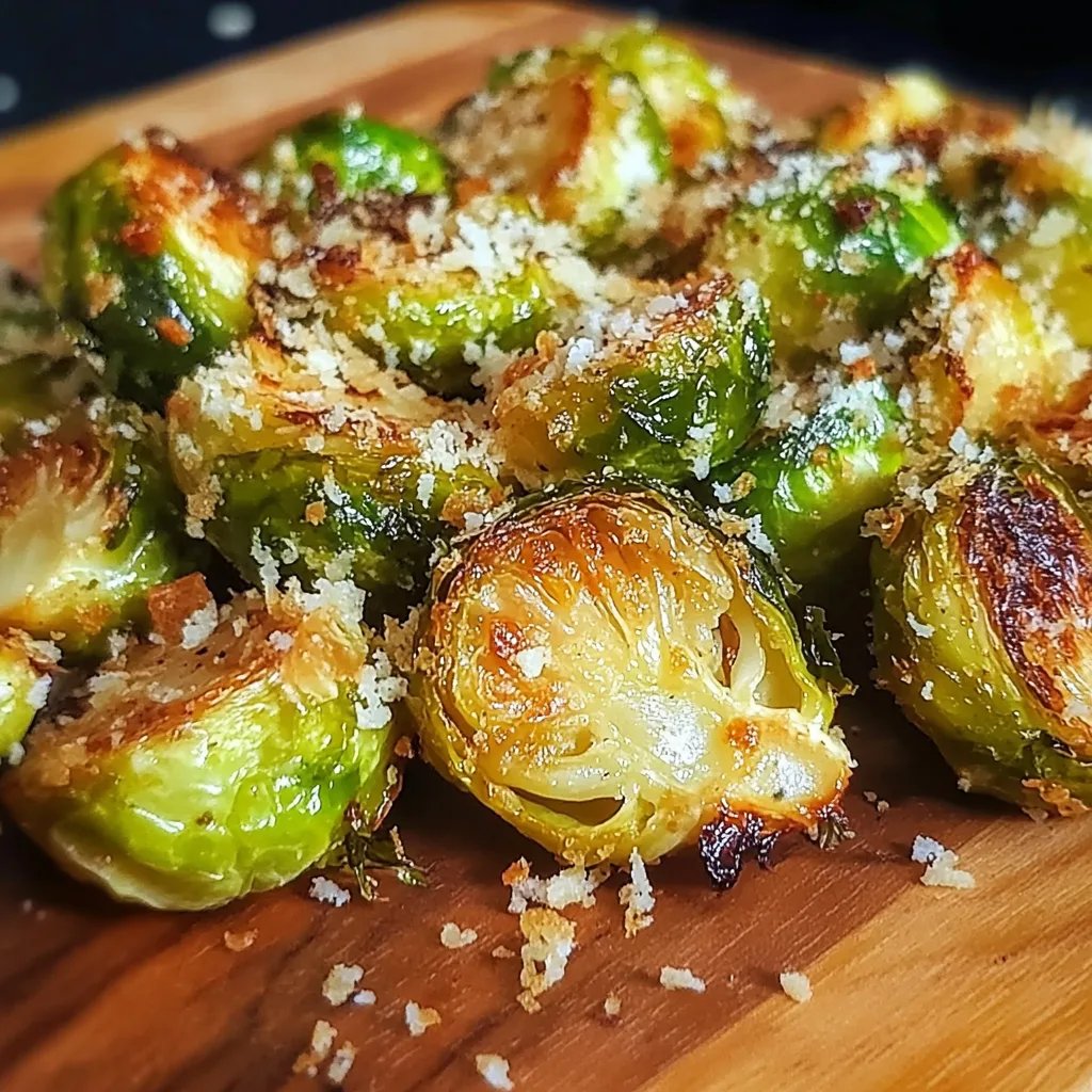 Knusprige Knoblauch Parmesan Rosenkohl