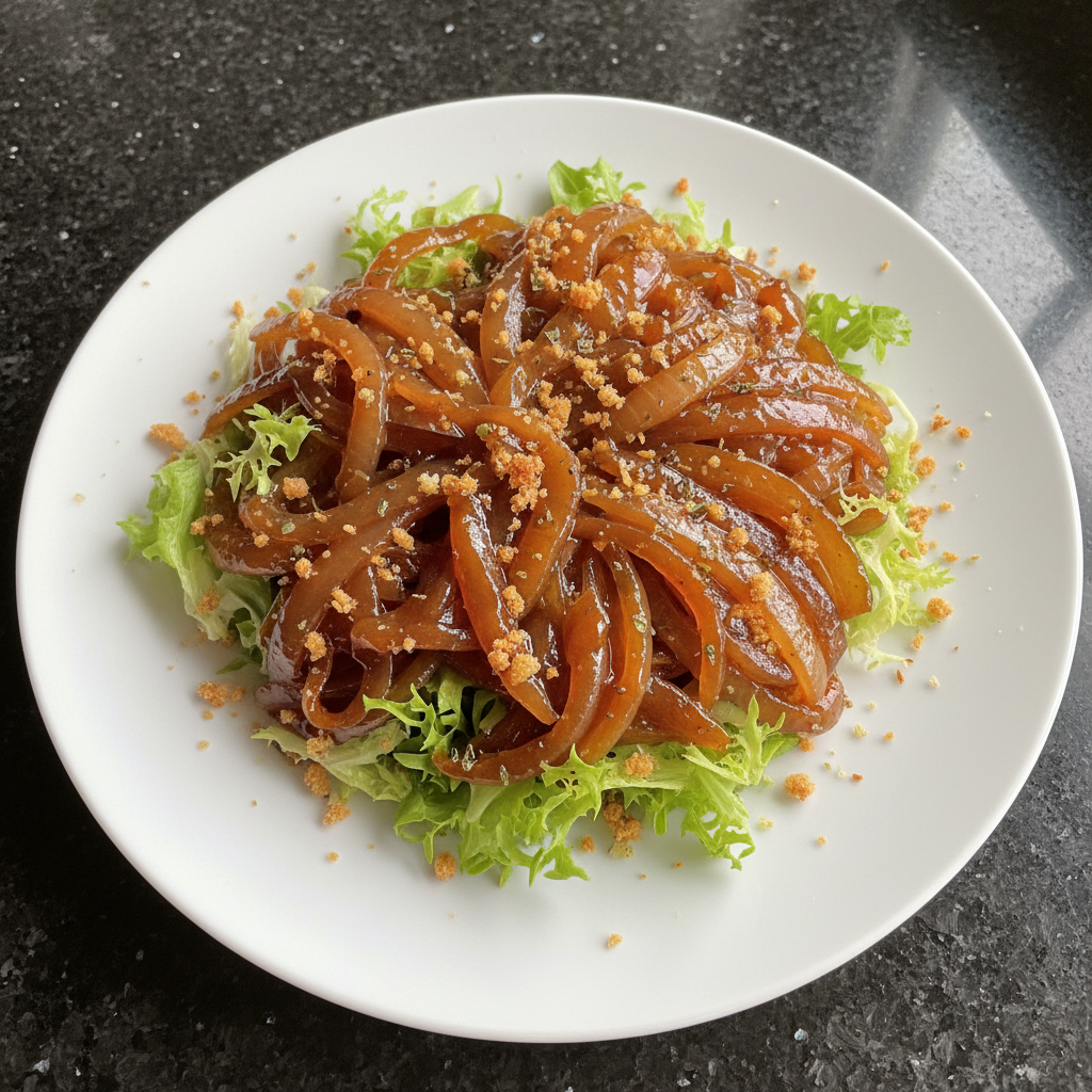 Verspielter Karamellisierte Zwiebel Salat