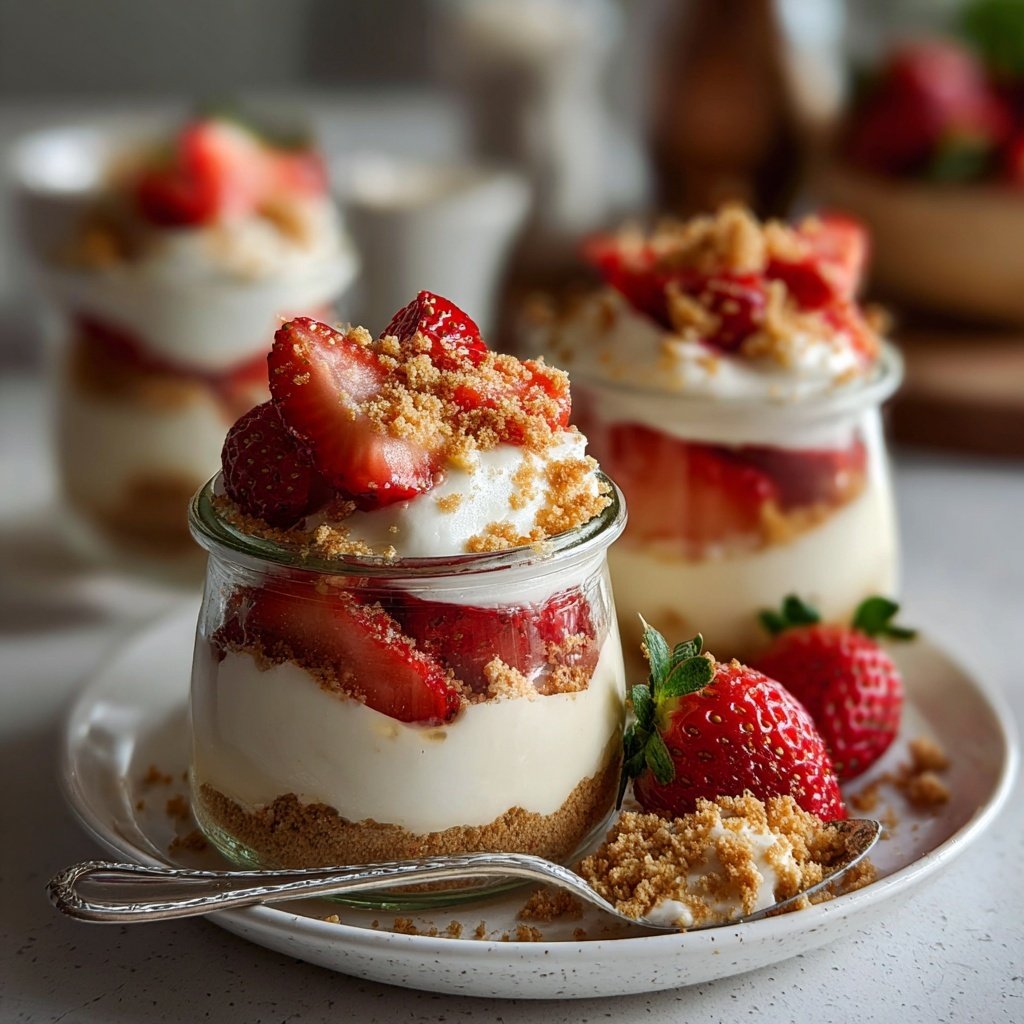 Erdbeer-Shortcake-Pudding-Becher