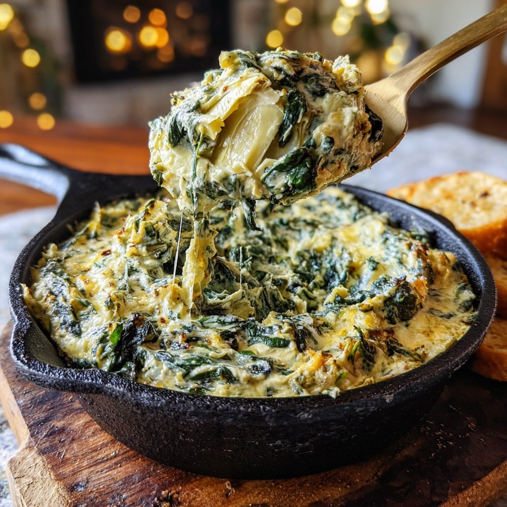 Klassischer Spinat Artischocken Dip