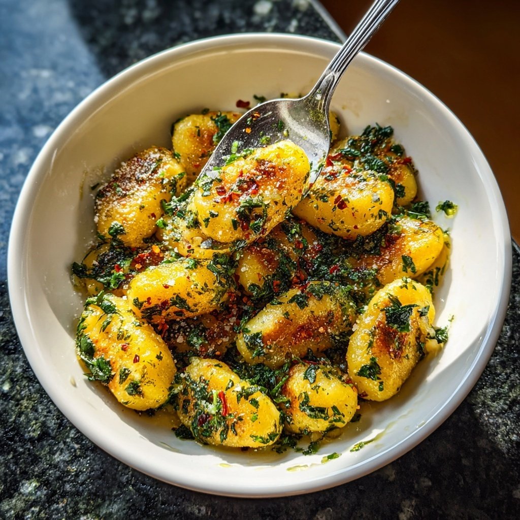 Buttrige Kräuter-Gnocchi-Pfanne