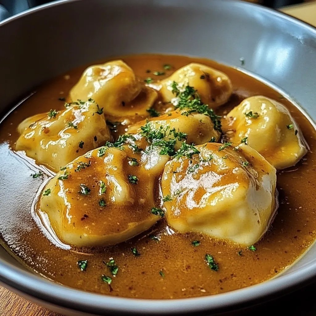 Butterzartes Rahmgulasch mit Serviettenknödel