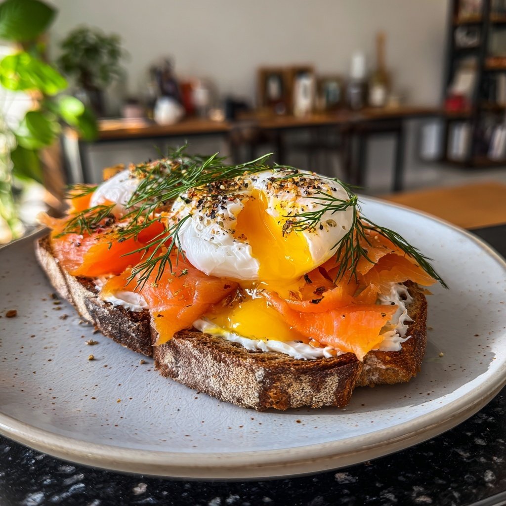 Geräucherter Lachs Ei Toast