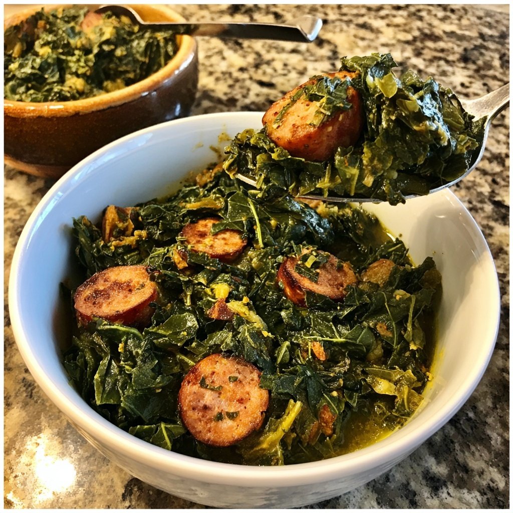 Grünkohl Eintopf mit Mettwurst