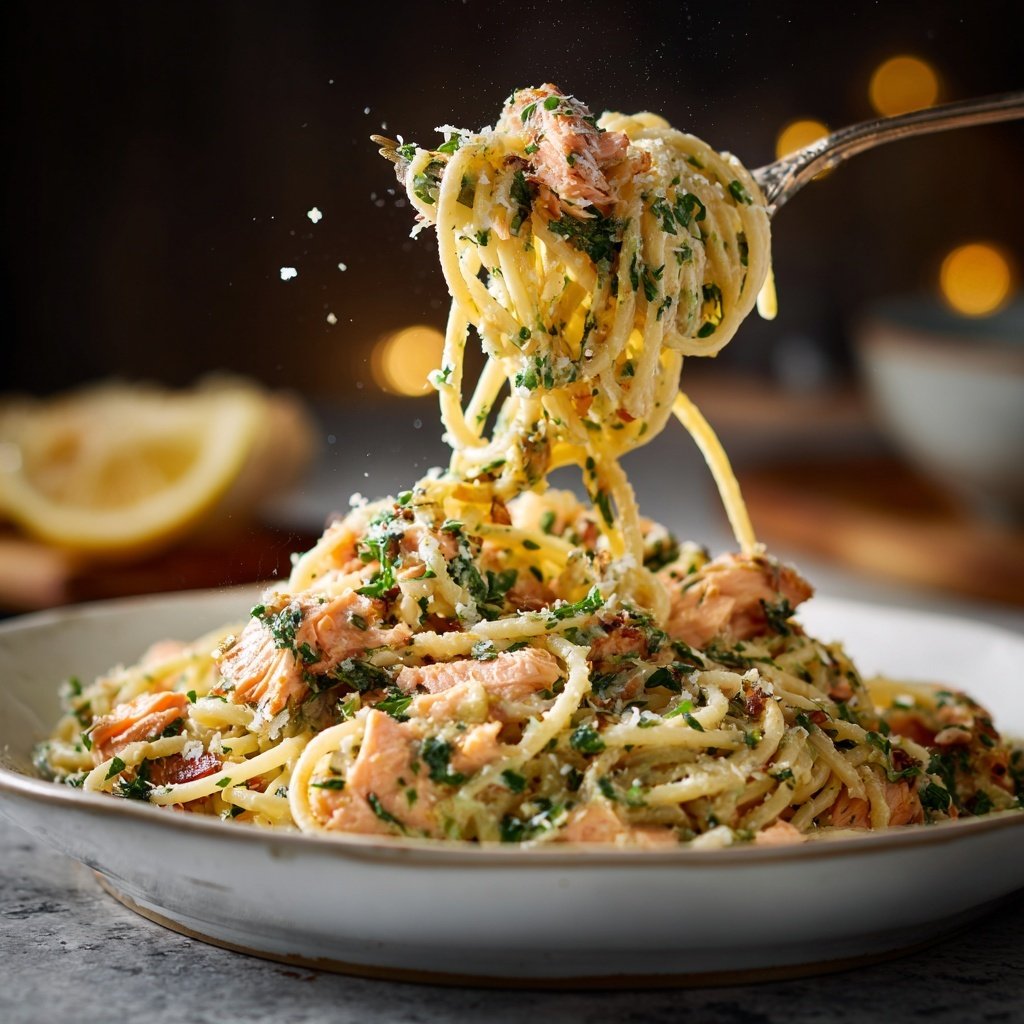 Cremige Lachs-Spaghetti-Delikatesse