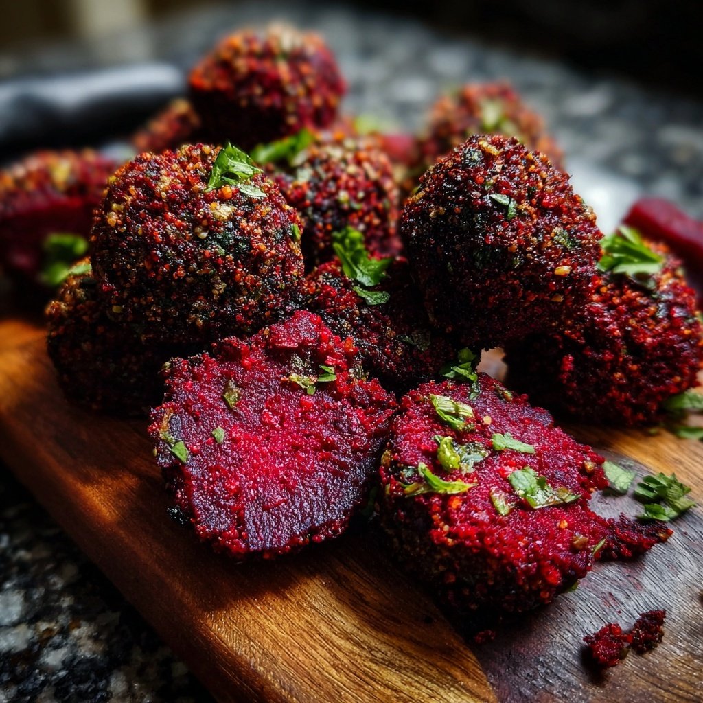 Rote Bete Falafel herzförmig