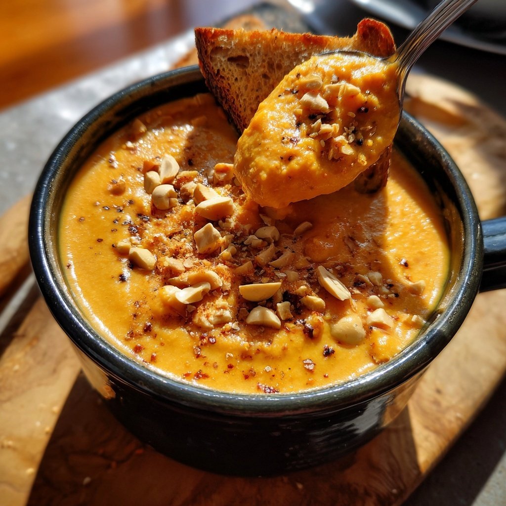 Scharfe Erdnusssuppe Süßkartoffel