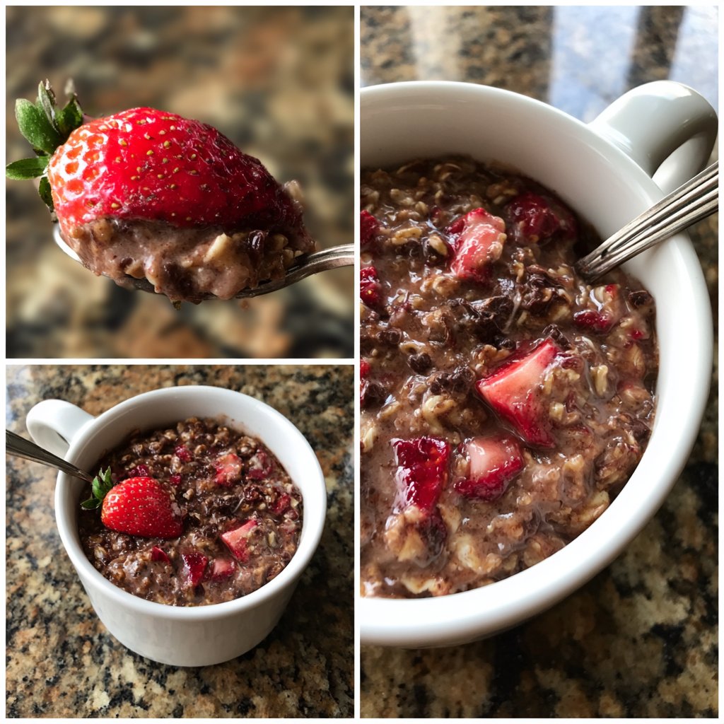 Schokoladen-Erdbeeren-Haferbrei