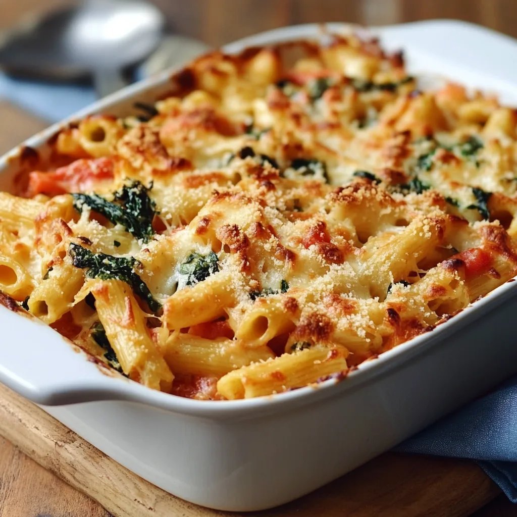 Gesunder vegetarischer Nudelauflauf