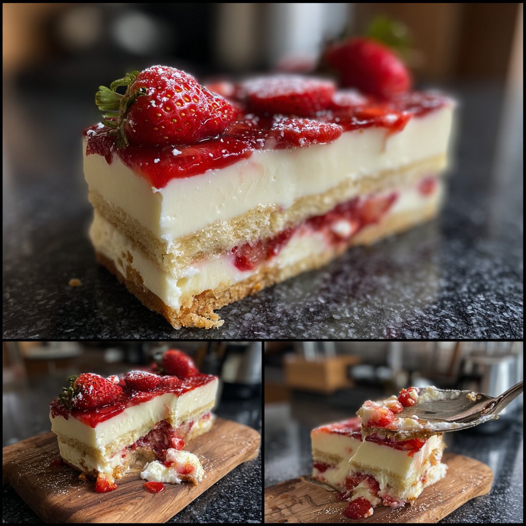 Frühstücks-Quarkschicht mit Erdbeeren