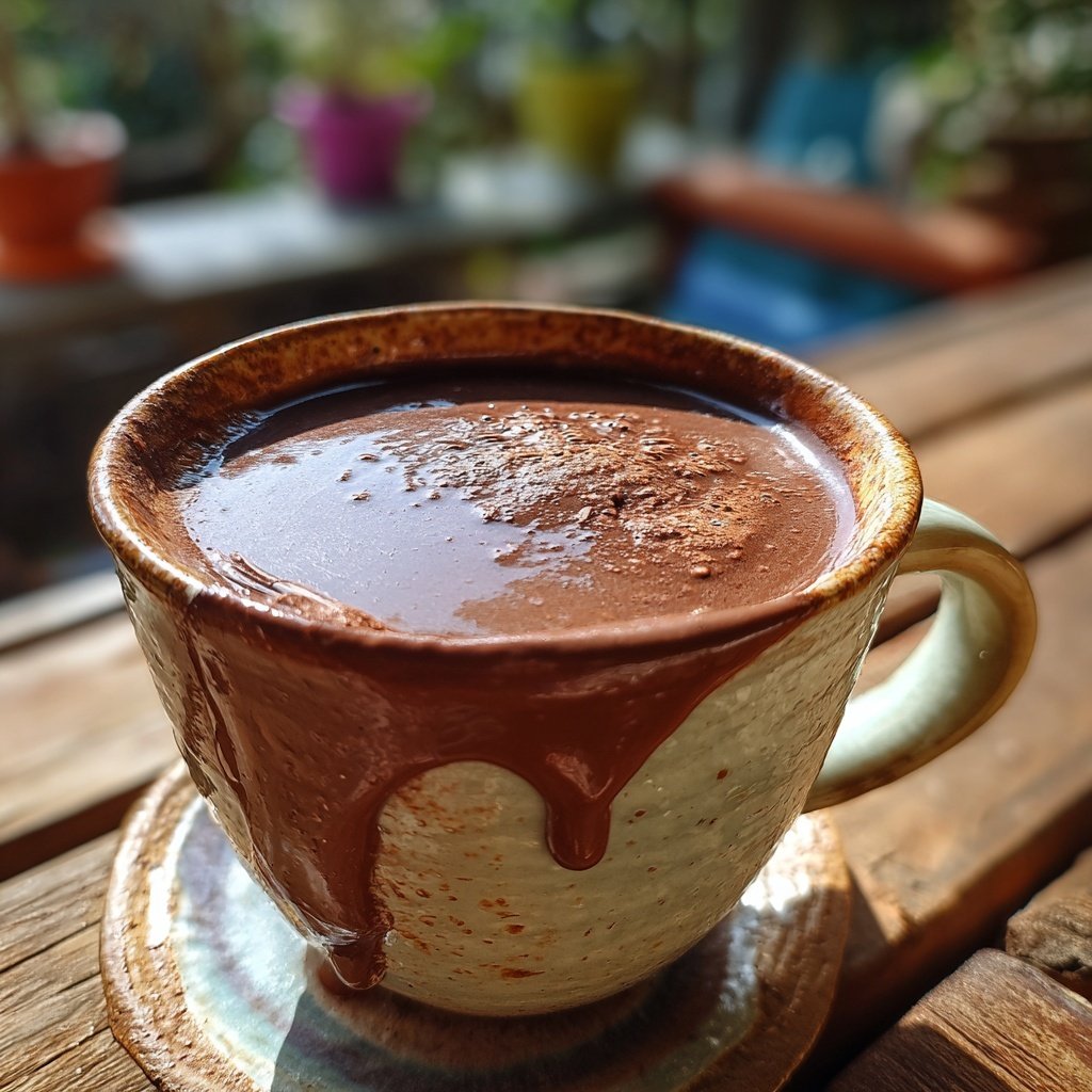 Reichhaltige und cremige heiße Schokolade