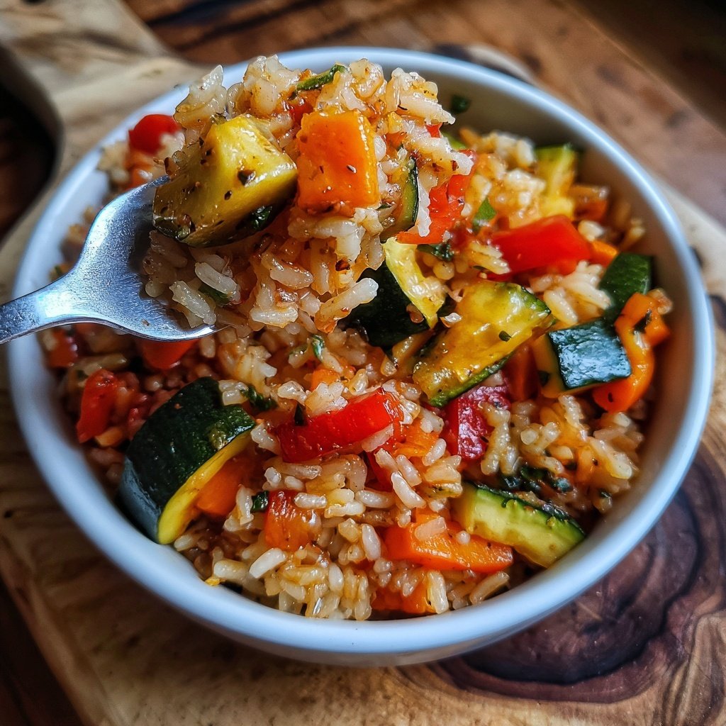 Gebratene Gemüse Reis Bowl