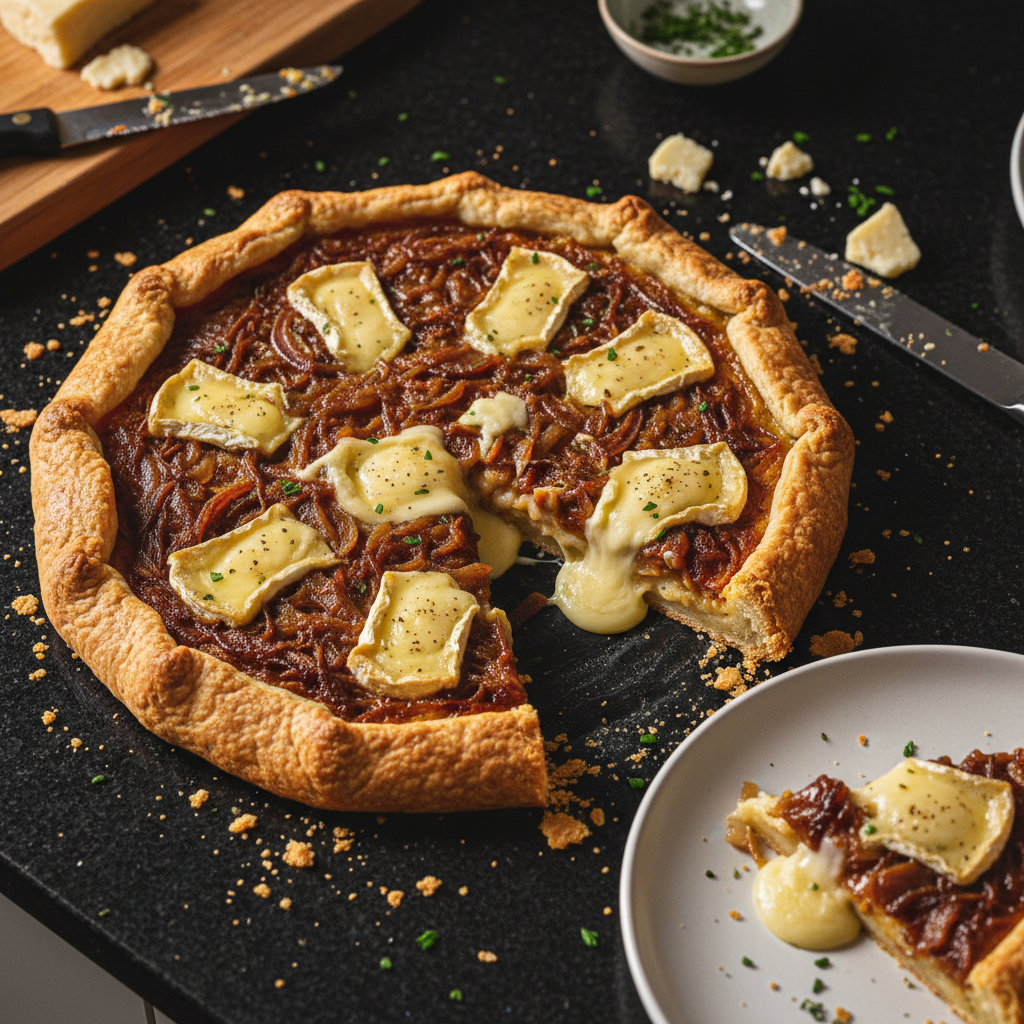 Karamellisierte Zwiebel und Brie Tarte