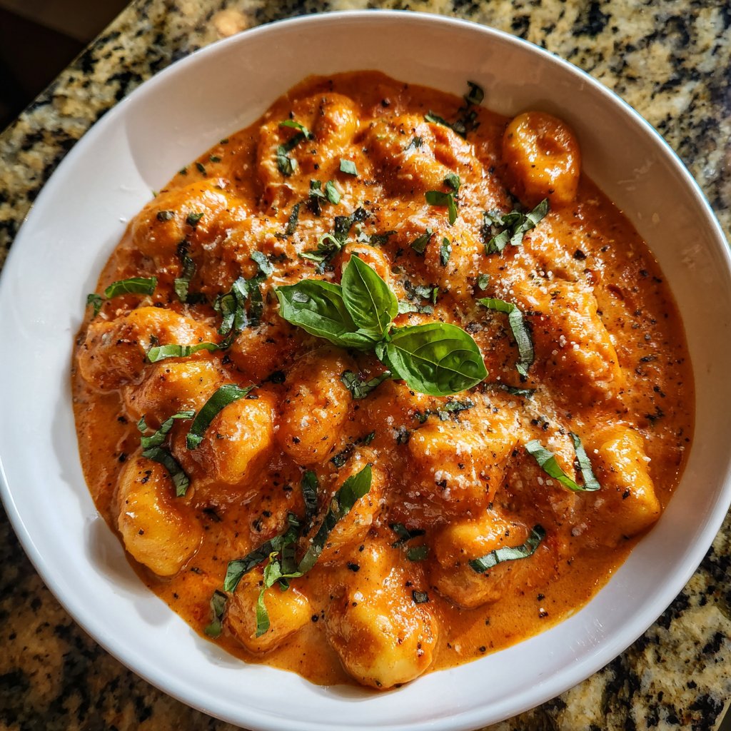Vodka Sauce gebackenes Gnocchi cremig